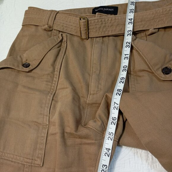 Banana Republic Womens Cargo Pants Size 0 Khaki With Belt Denim - Picture 11 of 12